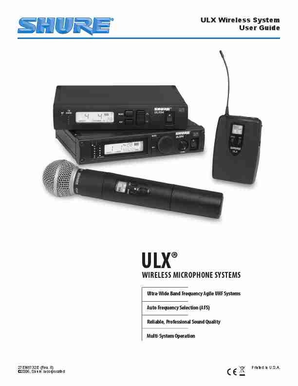 Shure Musical Instrument ULX-page_pdf